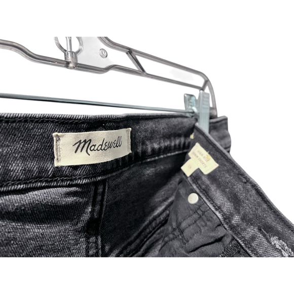 Madewell High Rise Black Denim Jean Shorts Size 29 Zip Pockets Casual Cotton - Picture 4 of 6